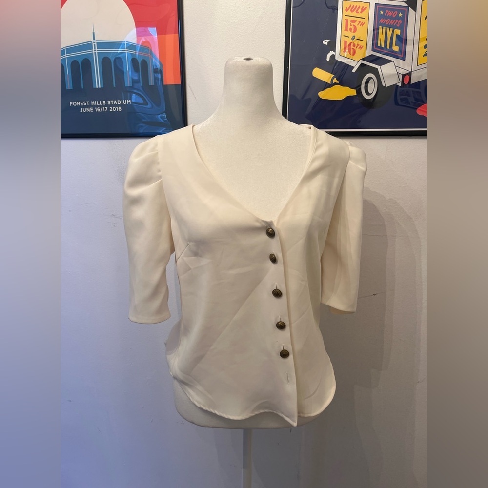 Amanda Uprichard Babette Top Cream Small - Picture 2 of 4